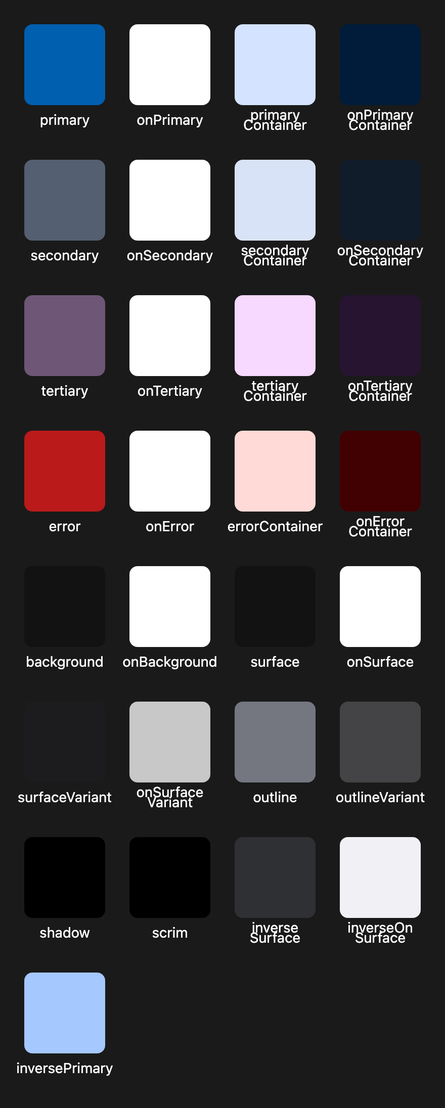 HCT color palette