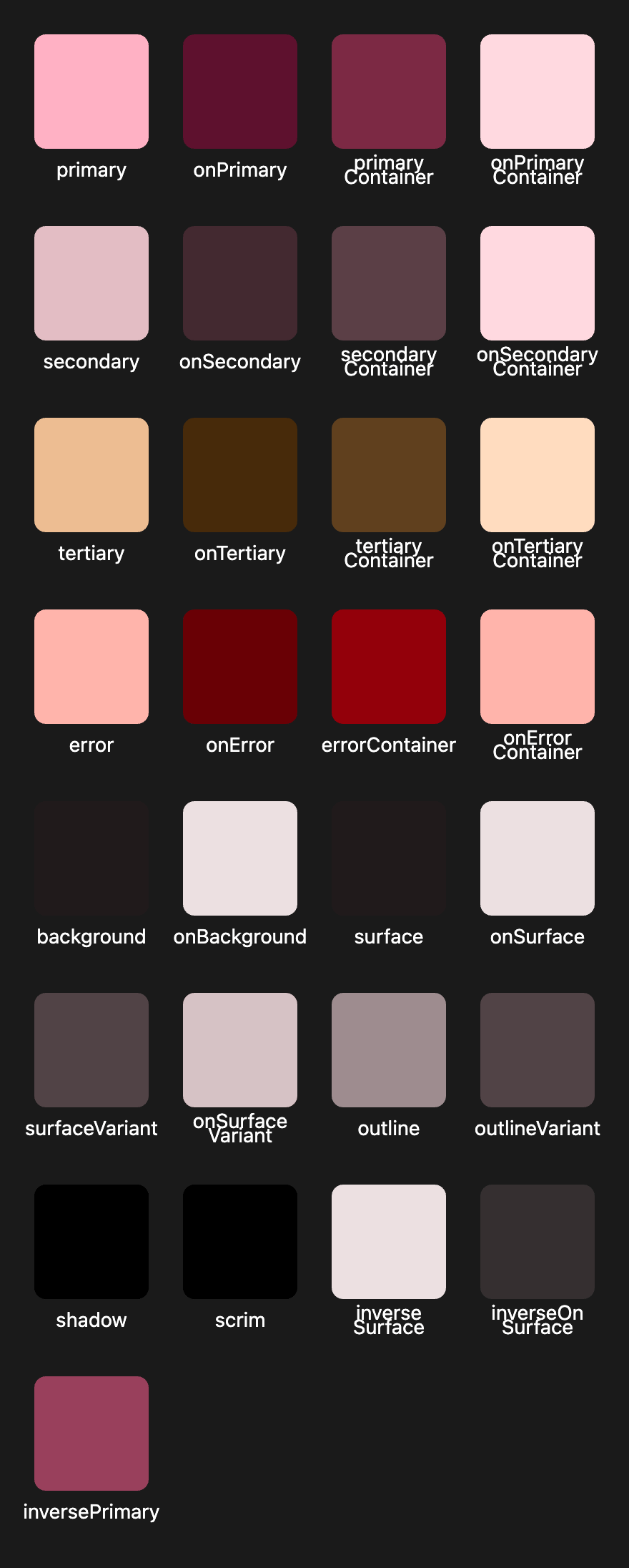 HCT color palette